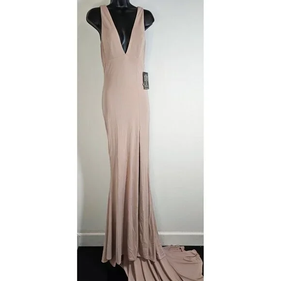 open lace back dress Backless Fitted Sequin Prom Dress: Abby Paris 92113 Sapphire / 00